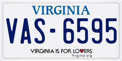 VA license plate VAS6595