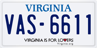 VA license plate VAS6611