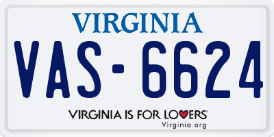 VA license plate VAS6624