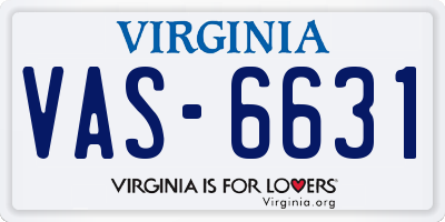 VA license plate VAS6631