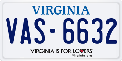 VA license plate VAS6632