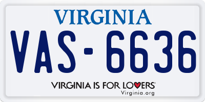 VA license plate VAS6636