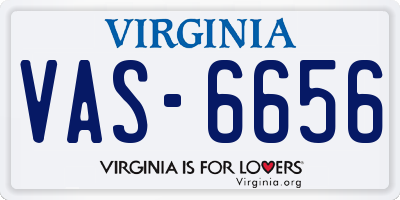 VA license plate VAS6656