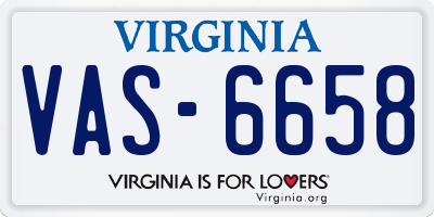 VA license plate VAS6658