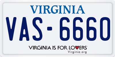 VA license plate VAS6660