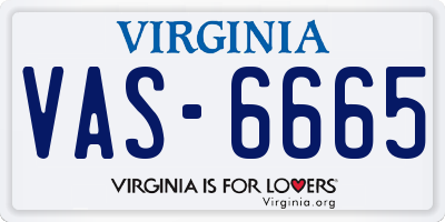 VA license plate VAS6665