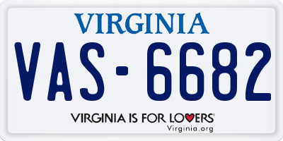 VA license plate VAS6682