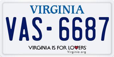 VA license plate VAS6687