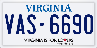 VA license plate VAS6690