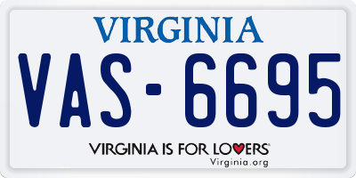 VA license plate VAS6695