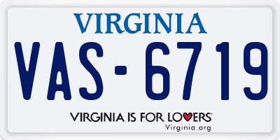 VA license plate VAS6719