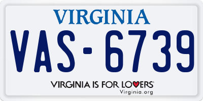 VA license plate VAS6739