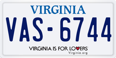 VA license plate VAS6744