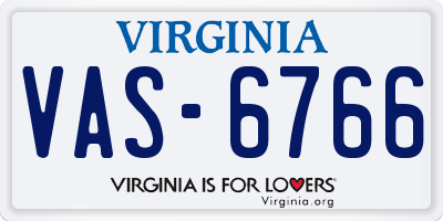 VA license plate VAS6766