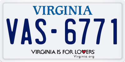 VA license plate VAS6771