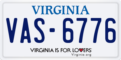 VA license plate VAS6776