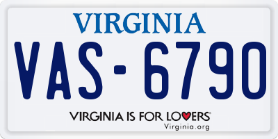 VA license plate VAS6790