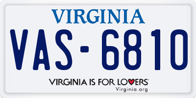 VA license plate VAS6810