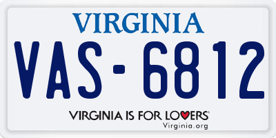 VA license plate VAS6812