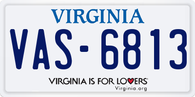 VA license plate VAS6813