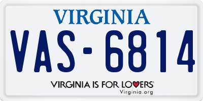 VA license plate VAS6814