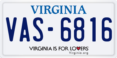 VA license plate VAS6816