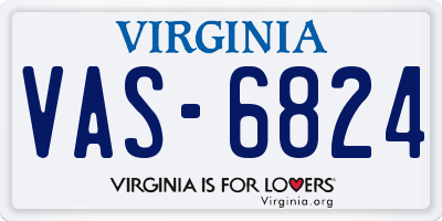 VA license plate VAS6824