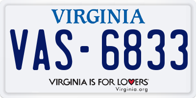 VA license plate VAS6833