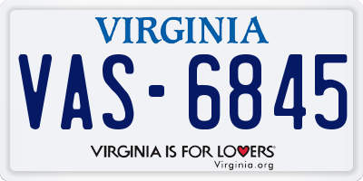 VA license plate VAS6845