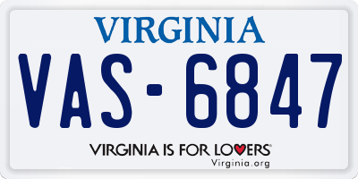 VA license plate VAS6847