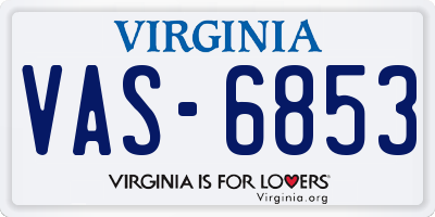 VA license plate VAS6853