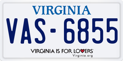 VA license plate VAS6855