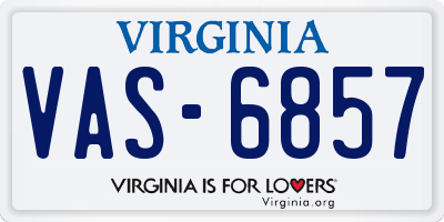 VA license plate VAS6857