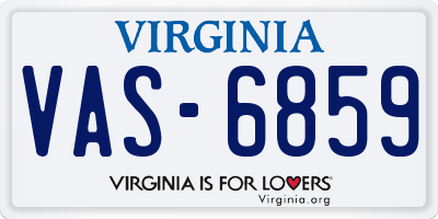 VA license plate VAS6859