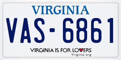 VA license plate VAS6861