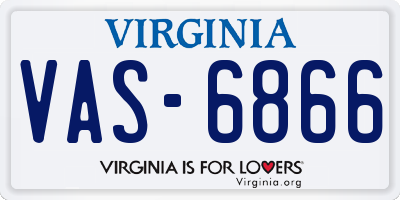 VA license plate VAS6866