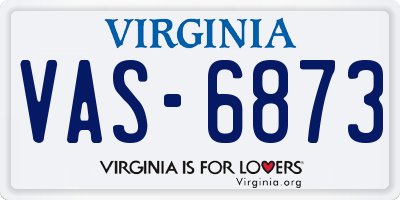 VA license plate VAS6873