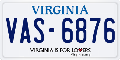 VA license plate VAS6876