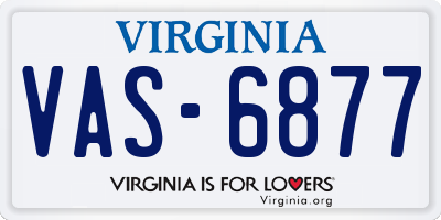 VA license plate VAS6877