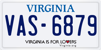 VA license plate VAS6879