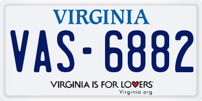 VA license plate VAS6882