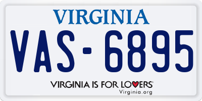 VA license plate VAS6895