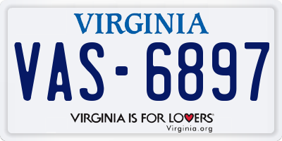 VA license plate VAS6897