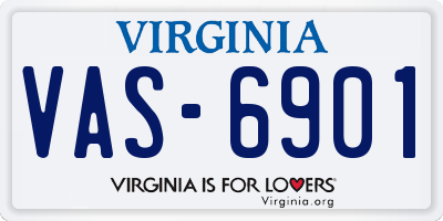 VA license plate VAS6901