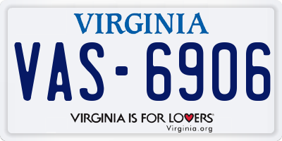 VA license plate VAS6906