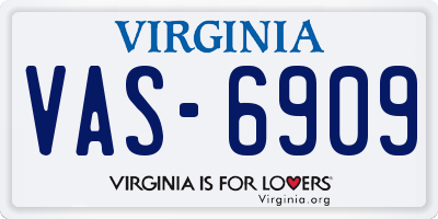 VA license plate VAS6909