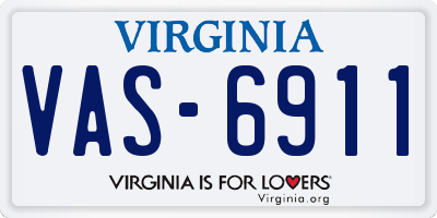 VA license plate VAS6911