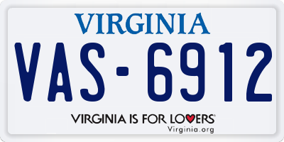 VA license plate VAS6912