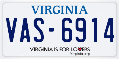 VA license plate VAS6914