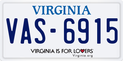 VA license plate VAS6915